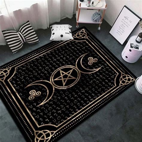 satanic carpet|Altar Magic Moon Wicca Satanic Carpet for Living Room Home .